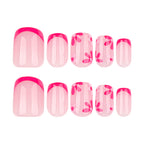 faux ongles courts roses french manucure rose fleurs sur ongles printemps popnails
