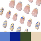 ongles ete capri rayures bleues nail art fruit