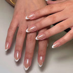 faux ongles french manucure blanche nude beige press on nails popnails