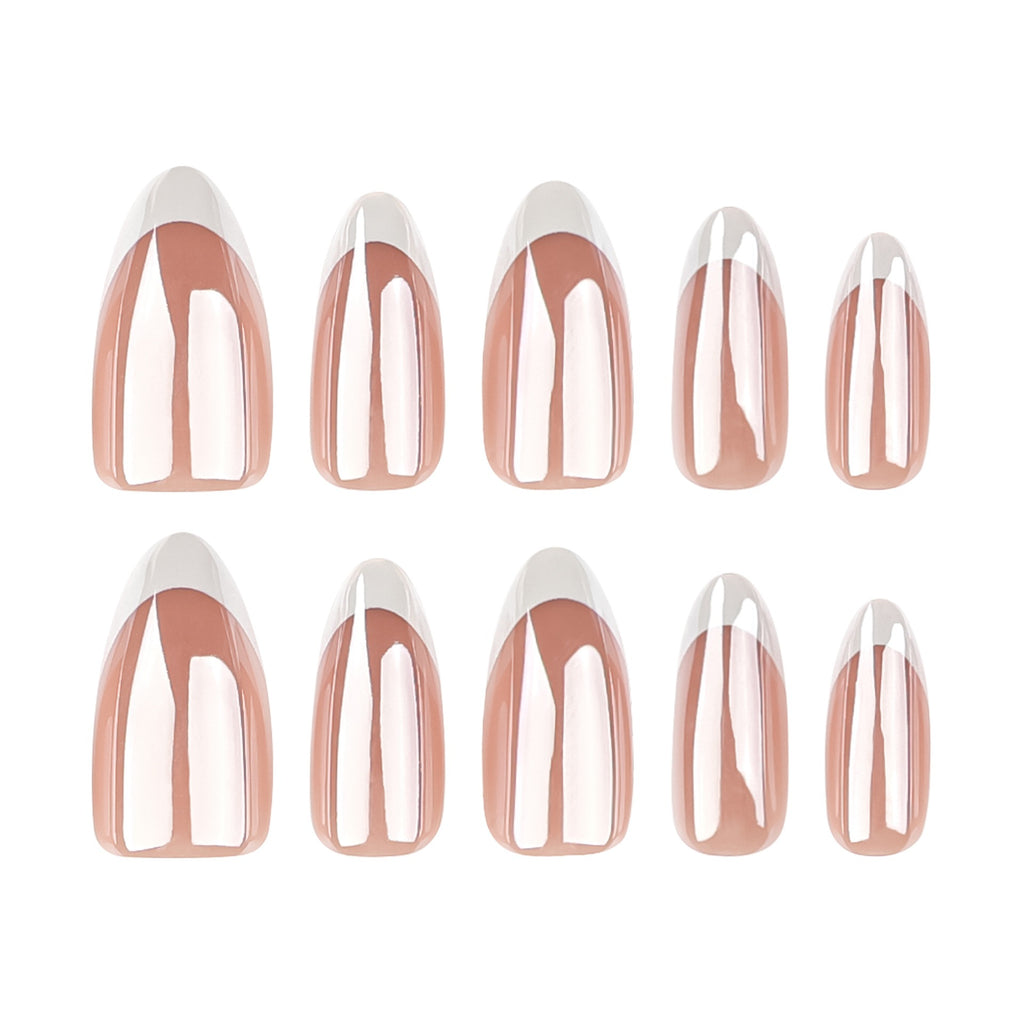faux ongles french manucure blanche nude beige press on nails popnails