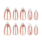 faux ongles french manucure blanche nude beige press on nails popnails