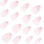 ongles babyboomer fleurs nude degrade blanc faux ongles tendance