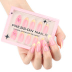 faux ongles press on nails tulipe rose jaune pastel fleurs ongles printemps manucure florale chic réutilisable sans UV