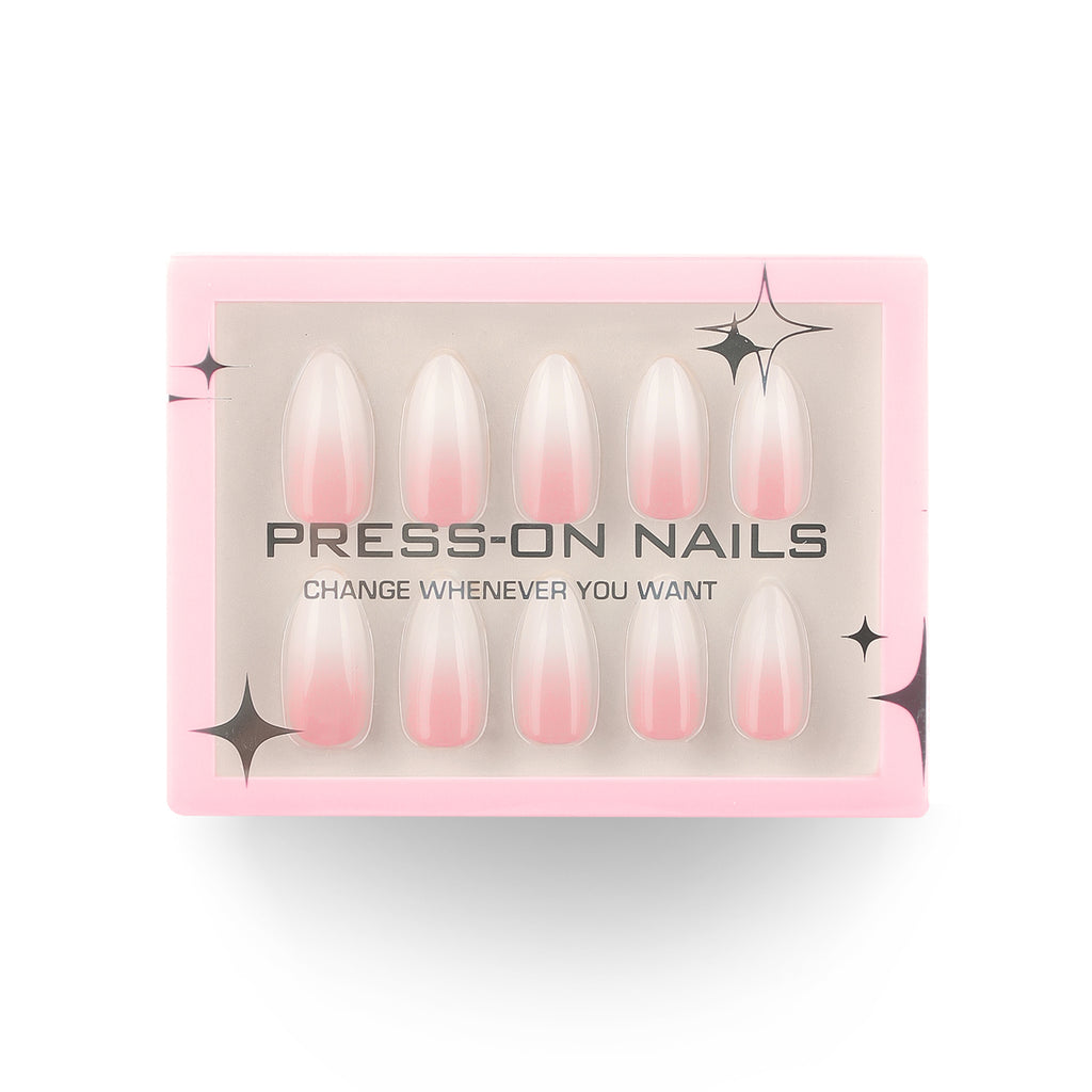 faux ongles press on nails baby boomer nude rose ongles amande manucure naturelle degradé réutilisable sans uv