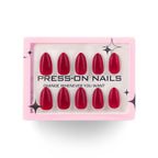 faux ongles press on nails rouge framboise brillant ongles courts effet laqué manucure féminine réutilisable