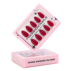 faux ongles press on nails rouge framboise brillant ongles courts effet laqué manucure féminine réutilisable