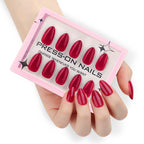 faux ongles press on nails rouge framboise brillant ongles courts effet laqué manucure féminine réutilisable
