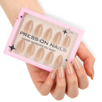 faux ongles press on nails nude caramel ongles en amande courts manucure naturelle réutilisable