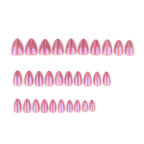 faux ongles press on nails rose nacré chrome ongles amande manucure glamour réutilisable sans UV