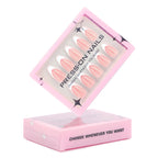 faux ongles press on nails french nude pêche ongles courts manucure naturelle effet salon réutilisable chic