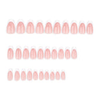 faux ongles press on nails french nude pêche ongles courts manucure naturelle effet salon réutilisable chic