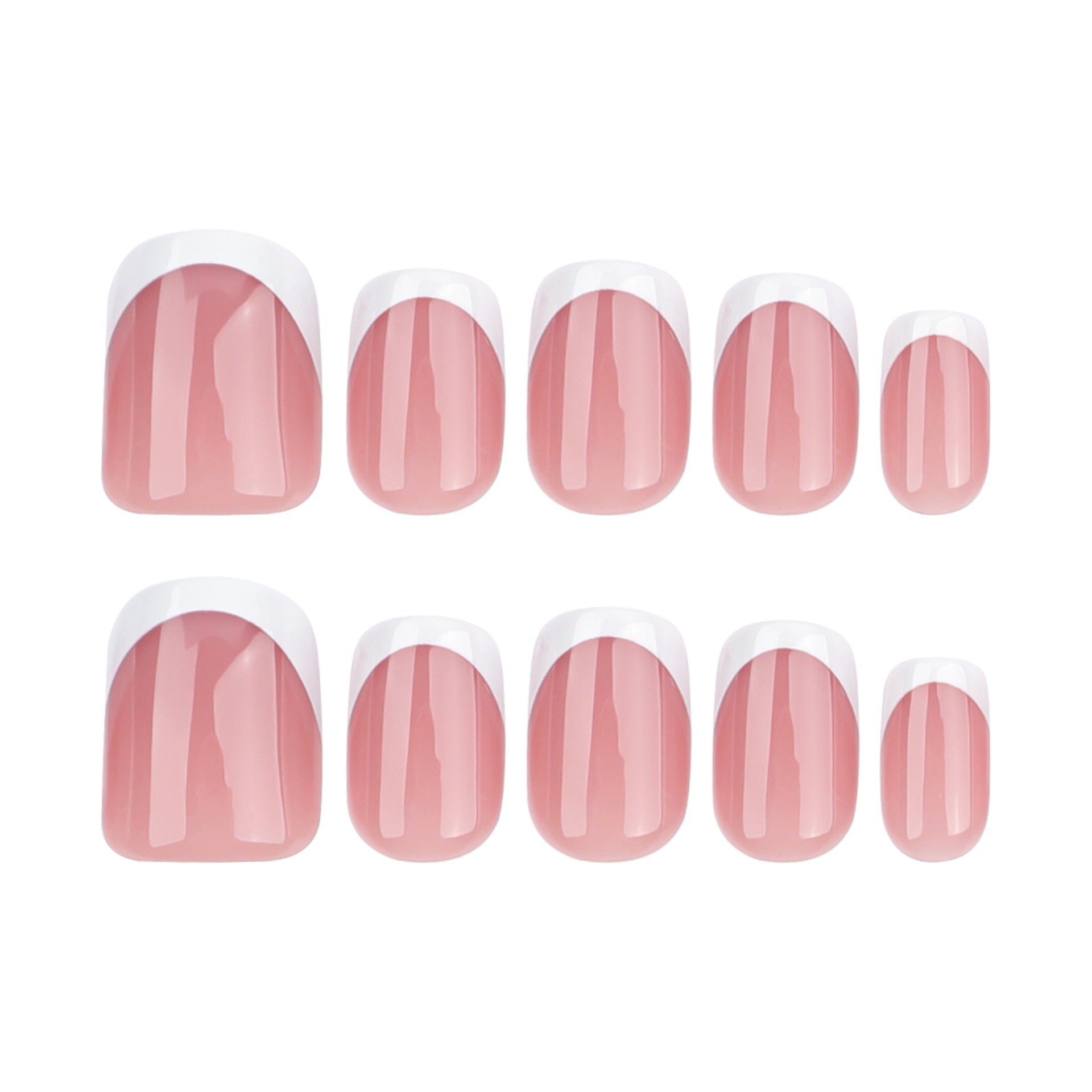 faux ongles press on nails french manucure rose élégante ongles courts carre arrondi squoval effet naturel chic réutilisable