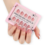 faux ongles press on nails french manucure rose élégante ongles courts carre arrondi squoval effet naturel chic réutilisable