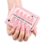 faux ongles press on nails rose nude brillant ongles courts effet naturel manucure élégante réutilisable