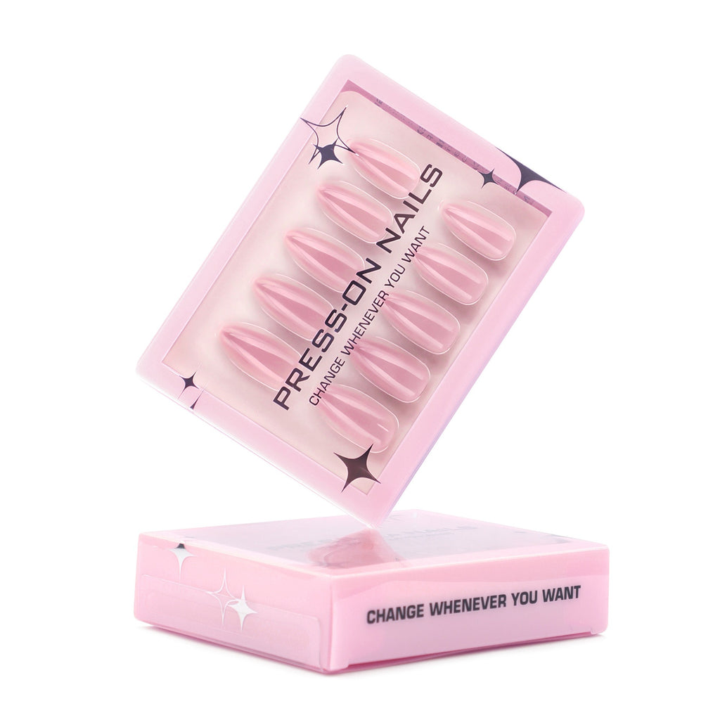 faux ongles press on nails rose nude brillant ongles courts effet naturel manucure élégante réutilisable
