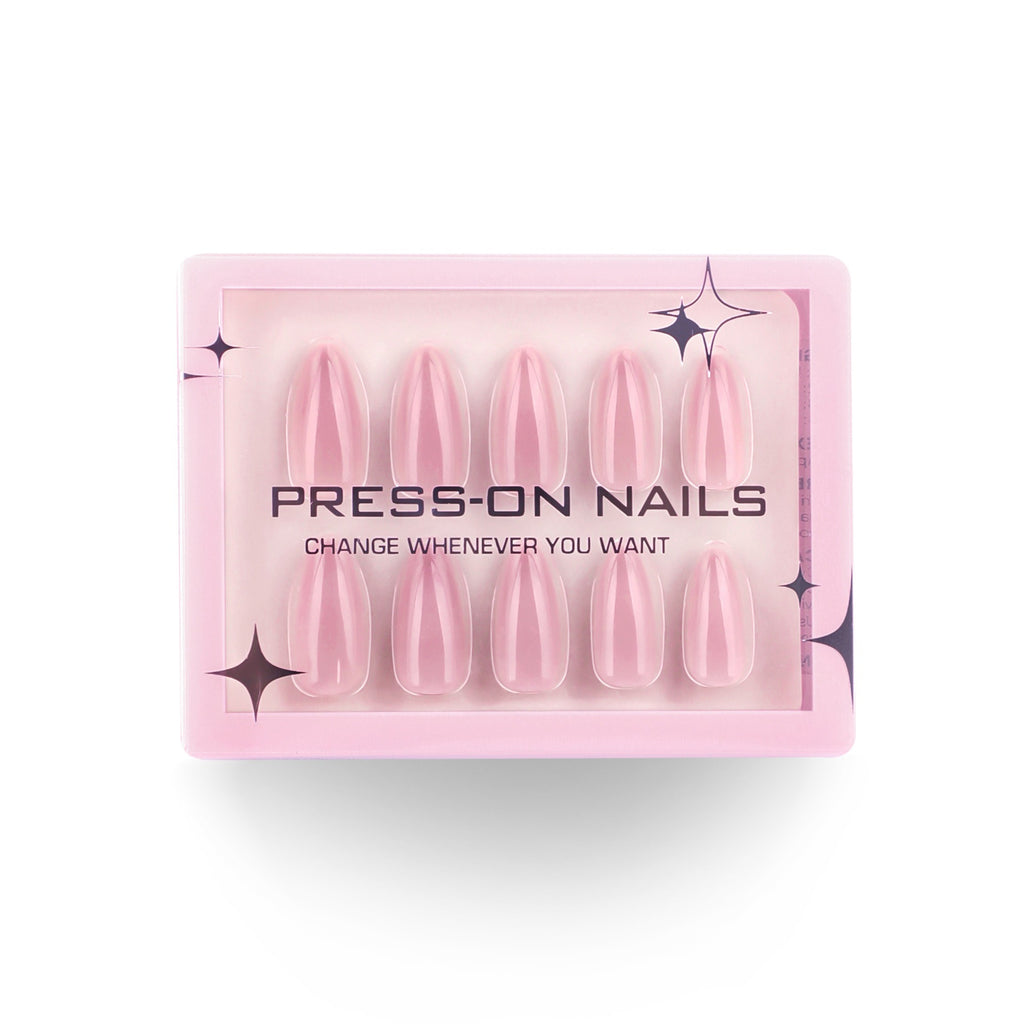 faux ongles press on nails rose nude brillant ongles courts effet naturel manucure élégante réutilisable