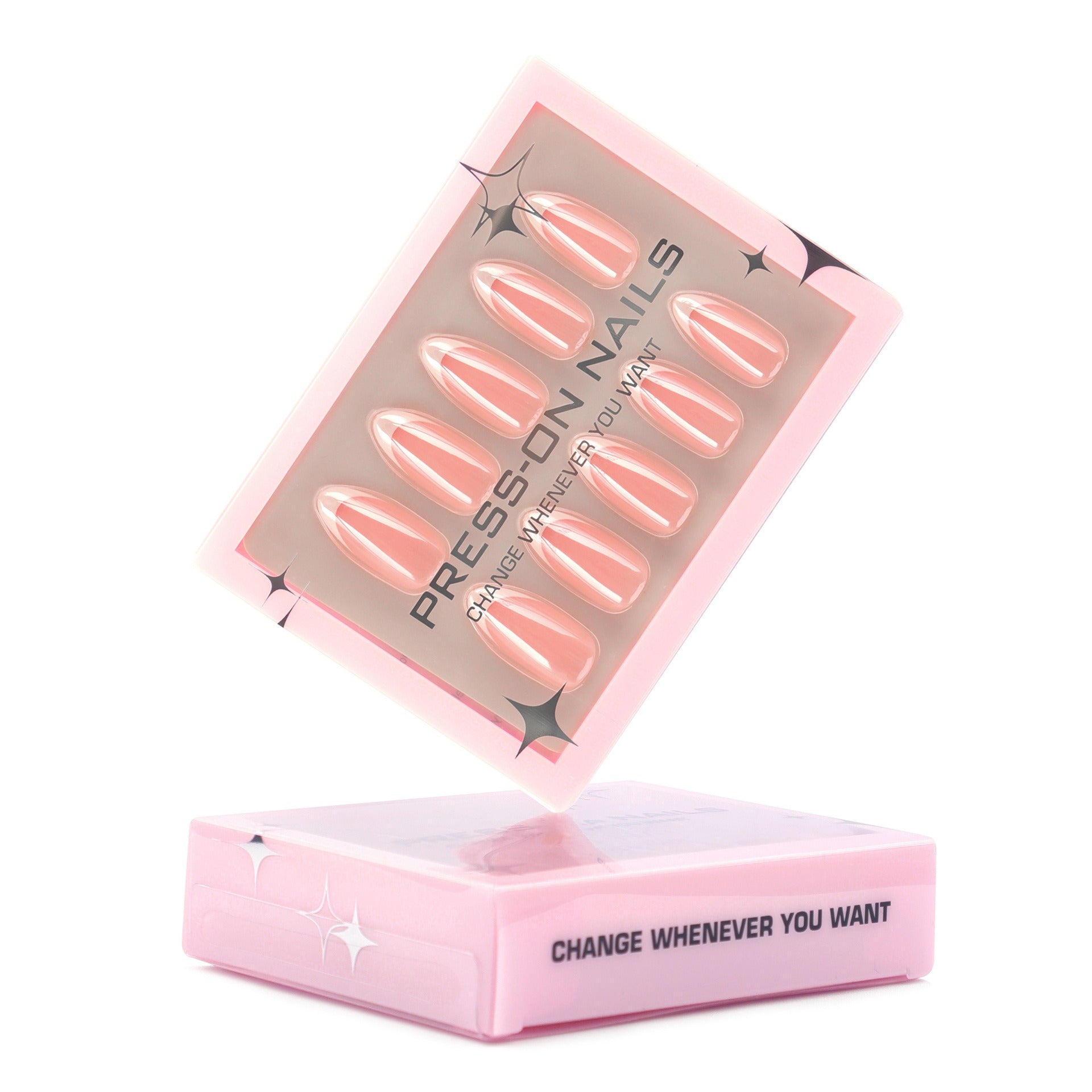 faux ongles press on nails french rose peche ivoire brillant effet naturel manucure nude chic reutilisable sans uv