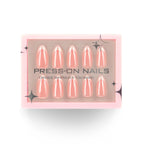 faux ongles press on nails french rose peche ivoire brillant effet naturel manucure nude chic reutilisable sans uv