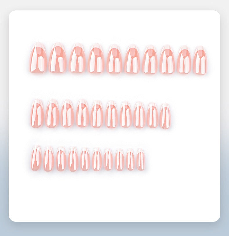faux ongles press on nails french rose peche ivoire brillant effet naturel manucure nude chic reutilisable sans uv