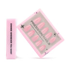 faux ongles press-on rose clair sur ongles courts effet naturel manucure rapide réutilisable