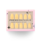 manucure jaune pastel faux ongles printemps popnails