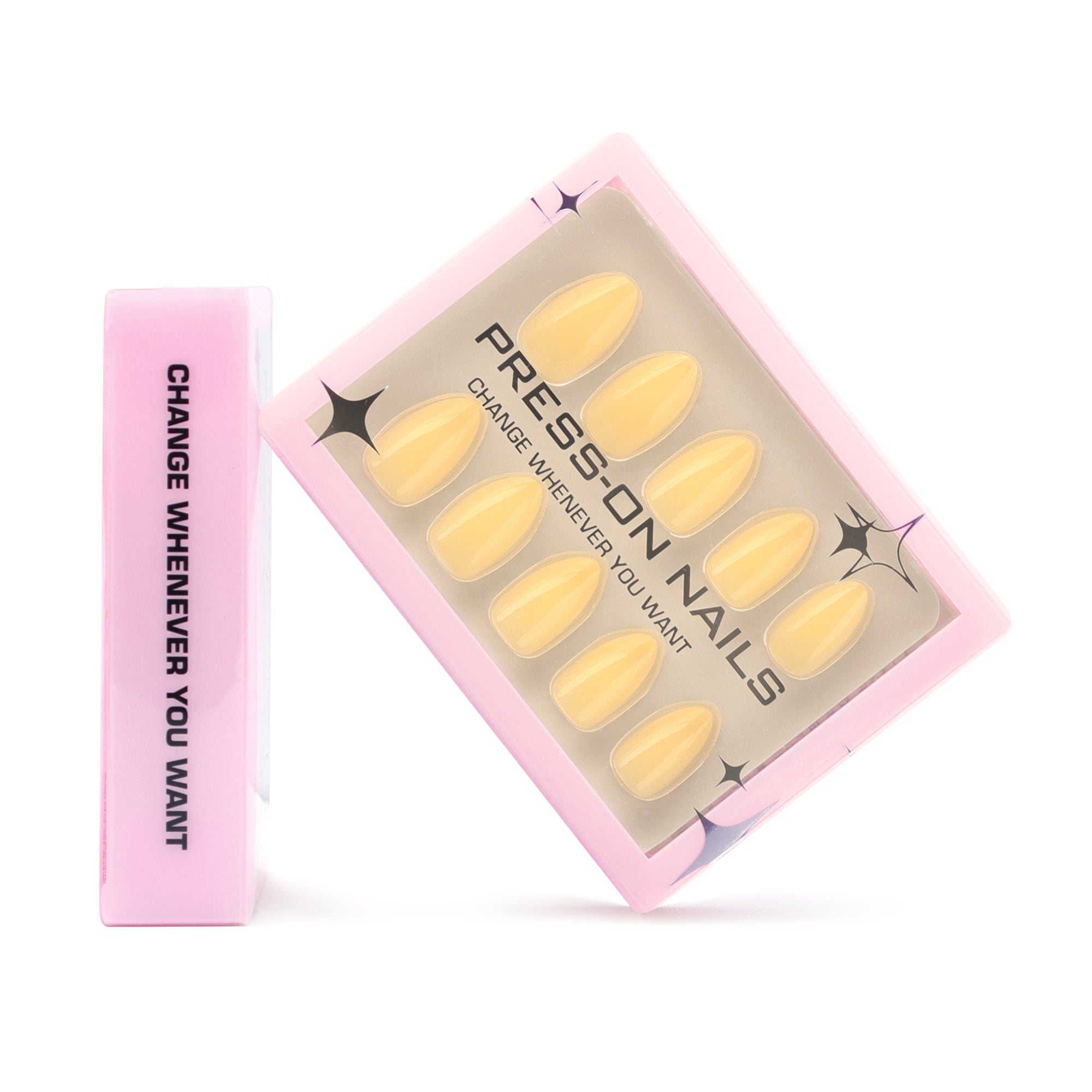 manucure jaune pastel faux ongles printemps popnails