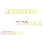 faux ongles jaune pastel fleurs sur ongles ongles carré court printemps popnails