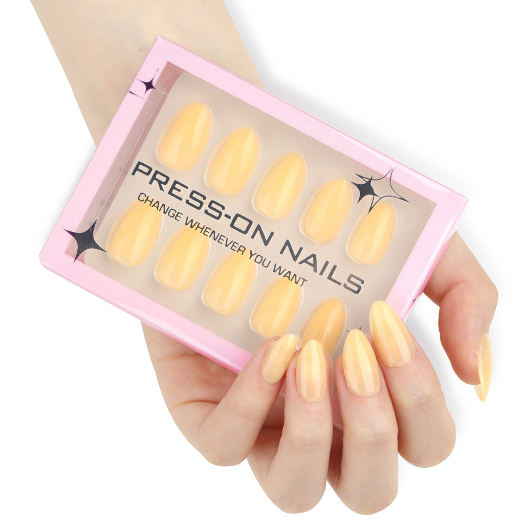 manucure jaune pastel faux ongles printemps popnails