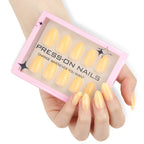 manucure jaune pastel faux ongles printemps popnails