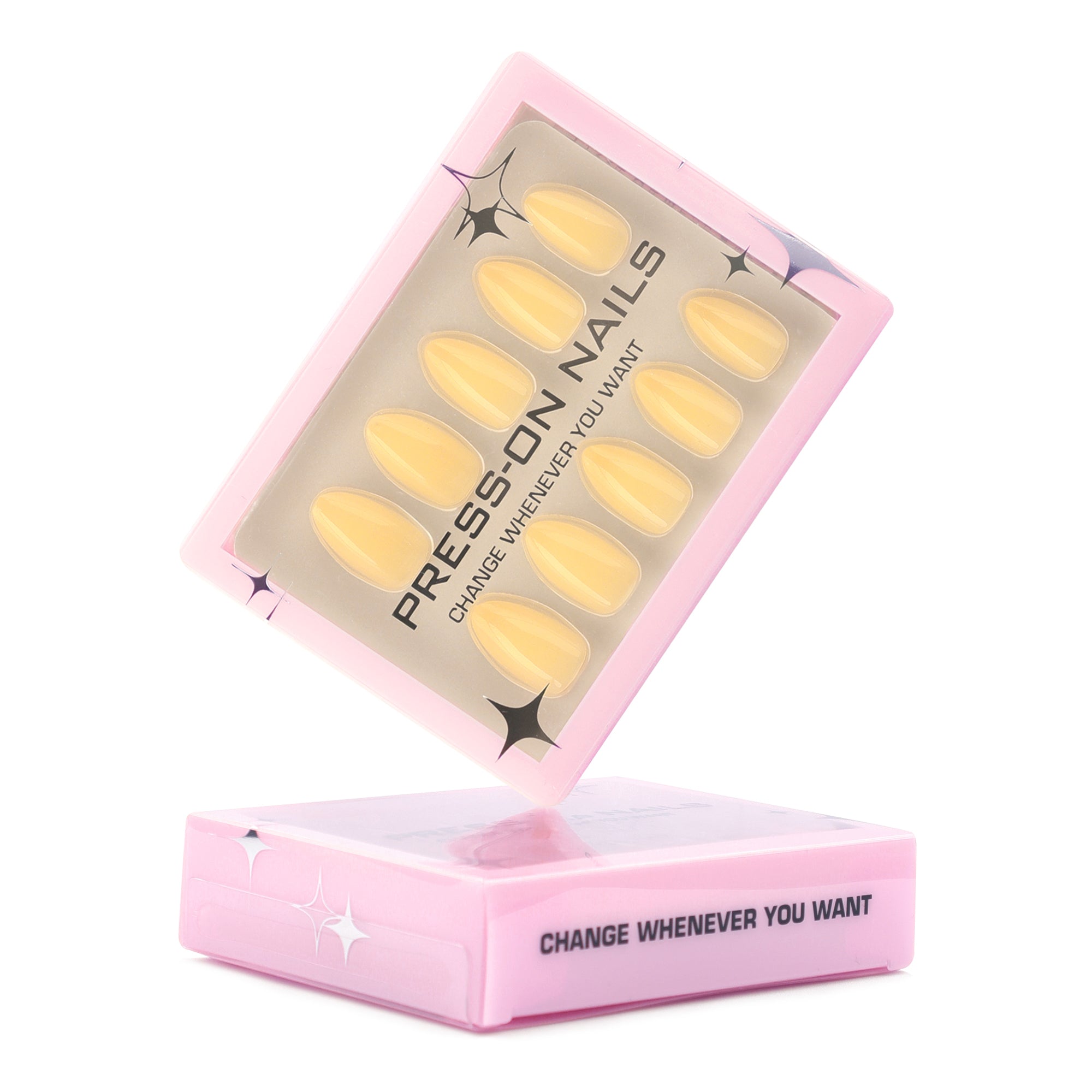 manucure jaune pastel faux ongles printemps popnails