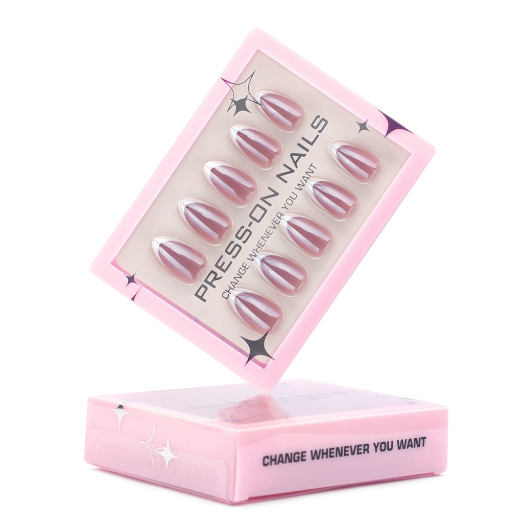faux ongles press on nails french manucure rose mauve brillant manucure naturelle élégante réutilisable sans uv pose rapide effet salon