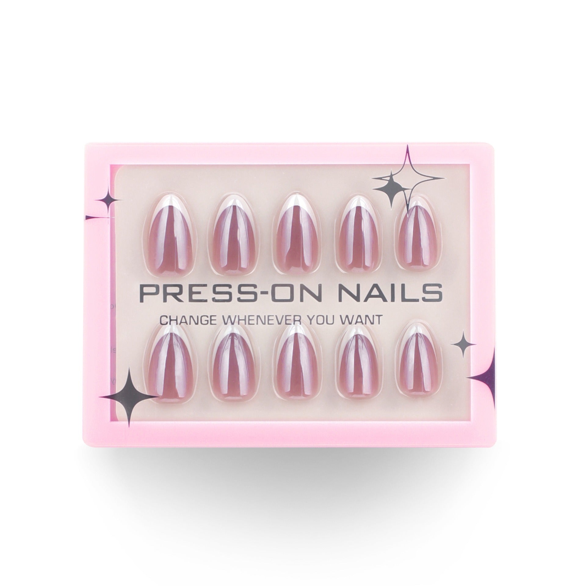 faux ongles press on nails french manucure rose mauve brillant manucure naturelle élégante réutilisable sans uv pose rapide effet salon