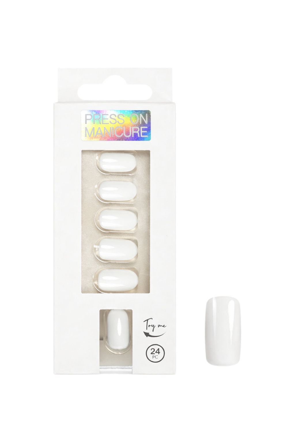 faux ongles press-on blanc laiteux ongles courts effet naturel manucure rapide réutilisable