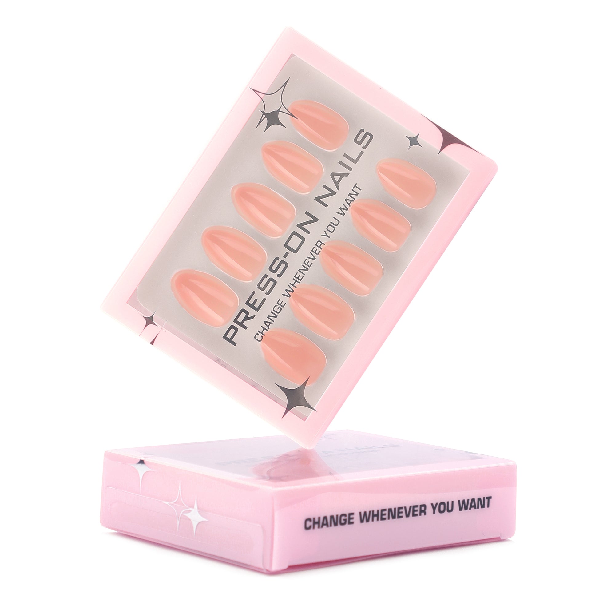 faux ongles press on nails nude peche ongles amande manucure naturelle chic réutilisable sans UV