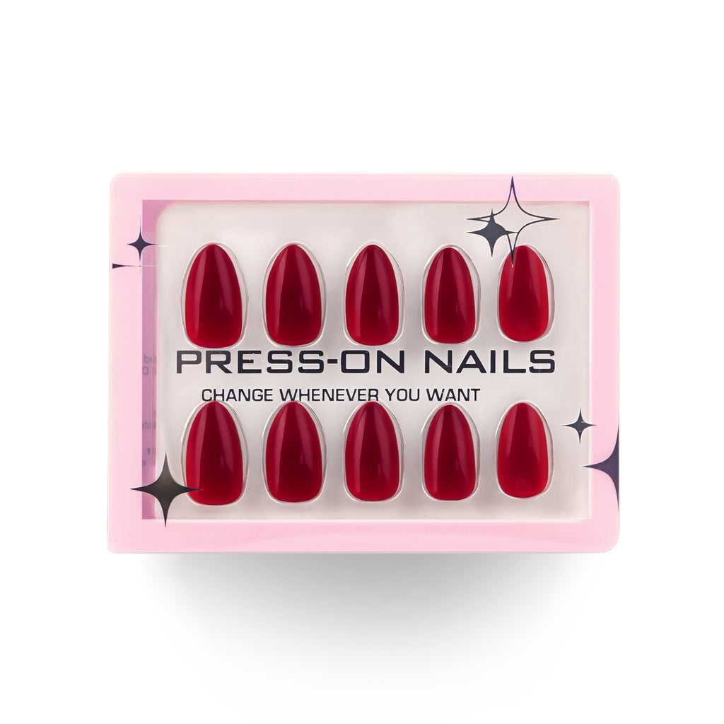 faux ongles press on nails rouge glamour ongles courts effet laqué manucure élégante réutilisable