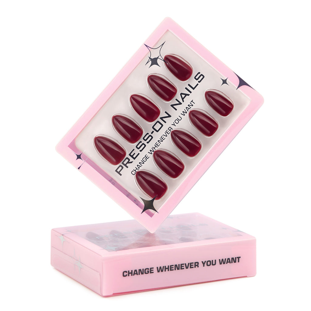 faux ongles press on rouge classique ongles courts effet laqué manucure rapide réutilisable