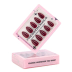 faux ongles press on rouge classique ongles courts effet laqué manucure rapide réutilisable