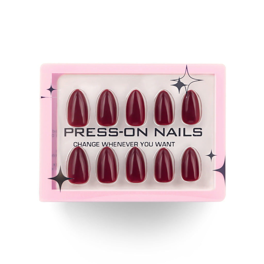 faux ongles press on rouge classique ongles courts effet laqué manucure rapide réutilisable