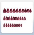 faux ongles press-on rouge classique ongles courts effet laqué manucure rapide réutilisable