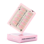 faux ongles press on nails rose nude pailleté ongles amande manucure soiree glam elegante reutilisable sans UV