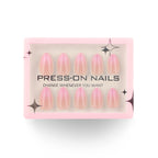 faux ongles press on nails rose nude pailleté ongles amande manucure soiree glam elegante reutilisable sans UV