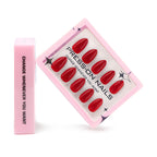 faux ongles press on rouge vif brillant ongles courts effet laqué manucure glamour réutilisable