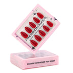 faux ongles press on rouge vif brillant ongles courts effet laqué manucure glamour réutilisable