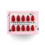 faux ongles press on rouge vif brillant ongles courts effet laqué manucure glamour réutilisable
