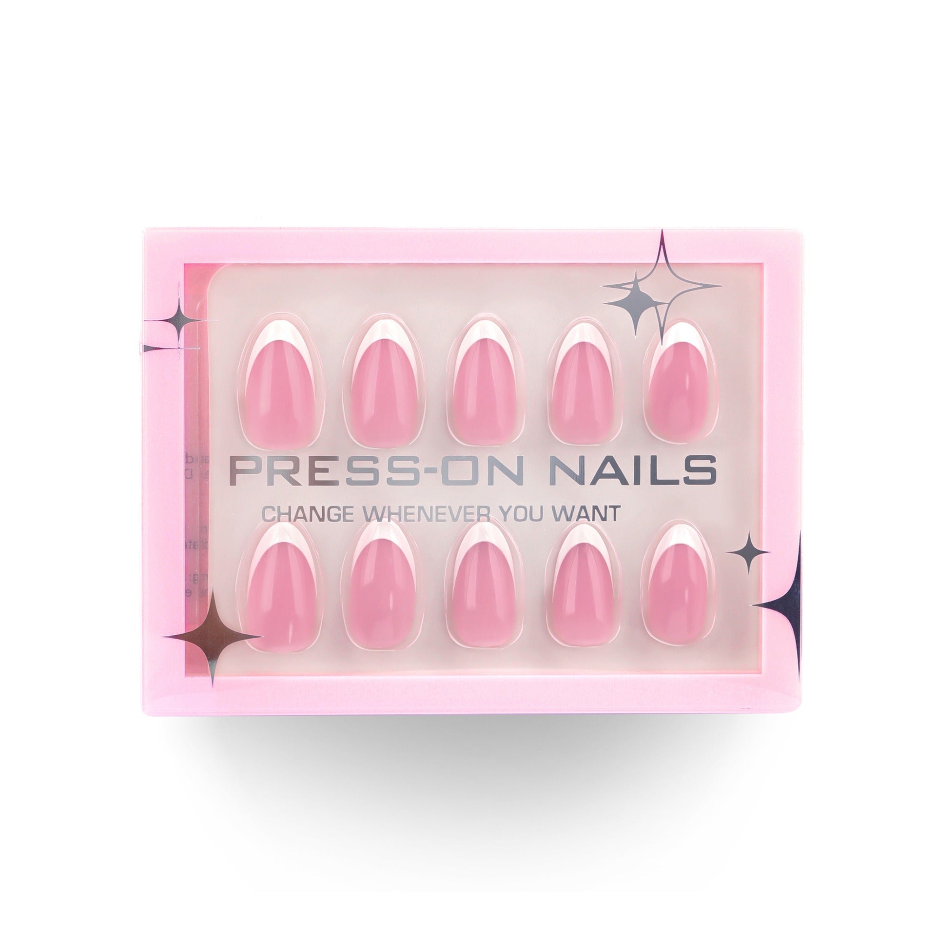 faux ongles press on nails french manucure rose naturelle réutilisable manucure chic facile sans UV