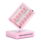 faux ongles press on nails french manucure rose naturelle réutilisable manucure chic facile sans UV