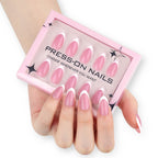 faux ongles press on nails french manucure rose naturelle réutilisable manucure chic facile sans UV