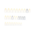 faux ongles press on nails nude champagne paillettes argent ongles amande manucure soiree glam elegante reutilisable sans UV