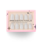 faux ongles press on nails blanc laiteux ongles amande manucure naturelle clean girl réutilisable sans UV