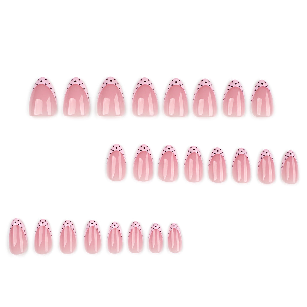 faux ongles babyboomer moderne nail art pois rose nude